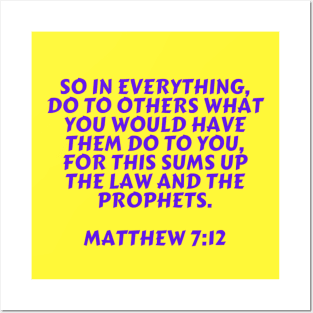 Bible Verse Matthew 7:12 Posters and Art